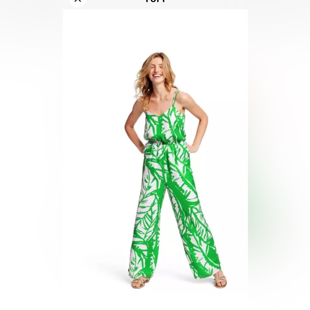 Lilly Pulitzer for Target Green Floral Jumpsuit M